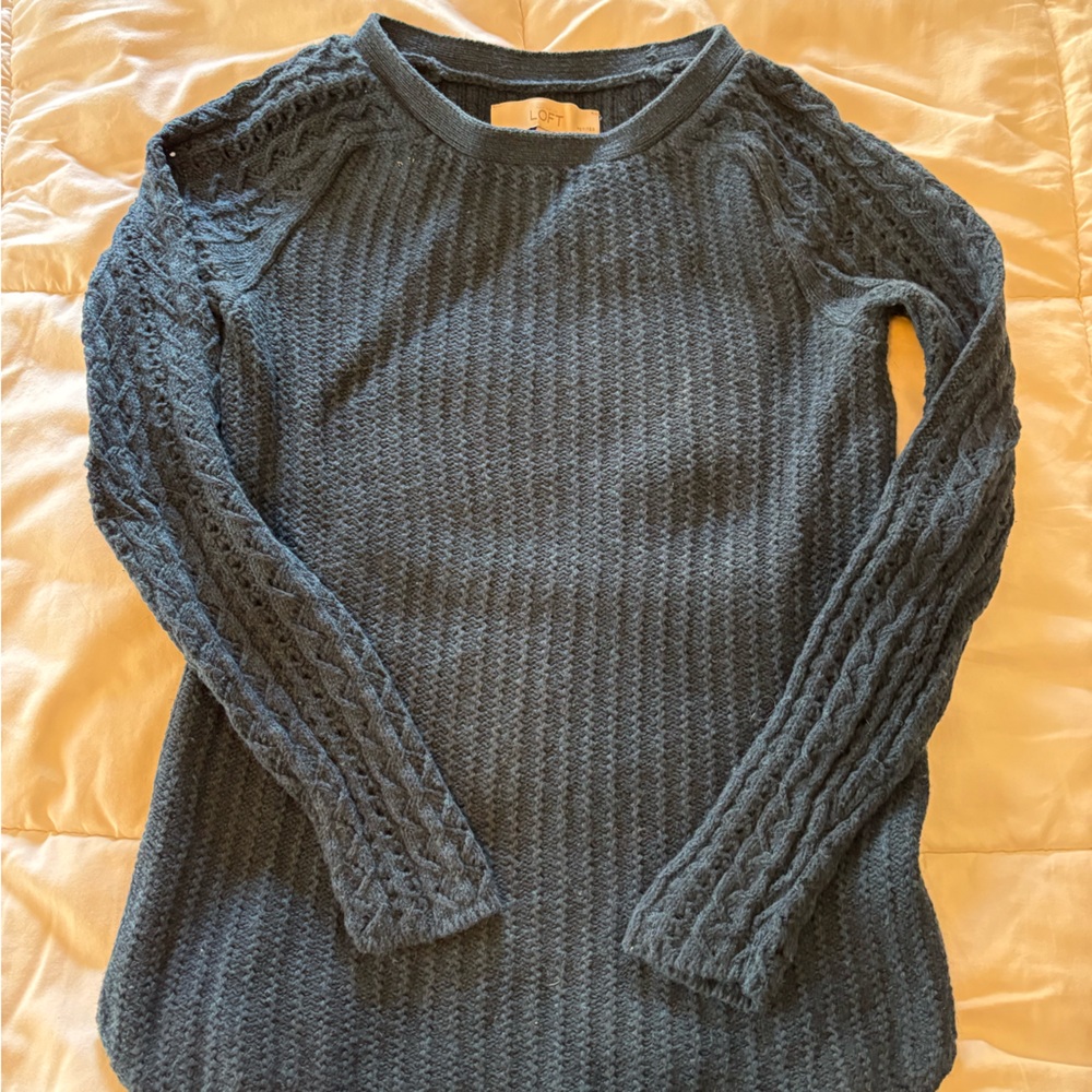 LOFT Blue Knit Sweater in size XSP